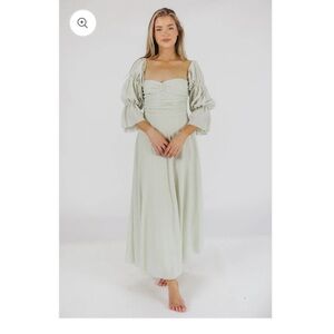 Corrine Off Shoulder Maxi Dress in Mint